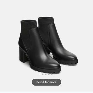 Zara Heeled Track Sole Sock-style Ankle Boots